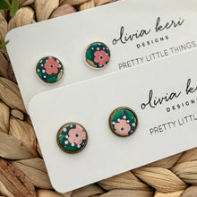 Load image into Gallery viewer, Pretty Little Things Studs - Bright Days: Antique Bronze Setting
