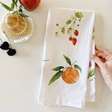 Load image into Gallery viewer, Fruit cotton flour sack tea towel
