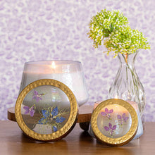Load image into Gallery viewer, Accent Watercolor Pressed Floral Candle - Berry Fig

