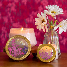 Load image into Gallery viewer, Accent Watercolor Pressed Floral Candle - Blackberry Coconut
