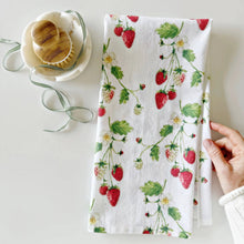 Load image into Gallery viewer, Strawberry cotton flour sack tea towel
