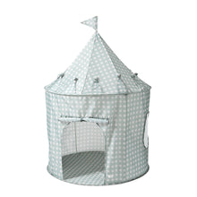 Load image into Gallery viewer, Recycled Fabric Play Tent Castle - Prints: Gingham Blue
