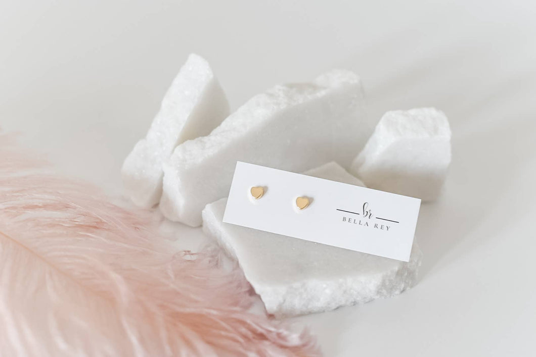 The Corley 18k gold plated heart stud earrings