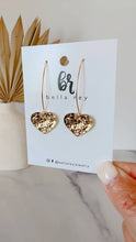 Load image into Gallery viewer, The June heart gold plated earrings
