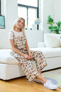 Vintage Library Print Overalls