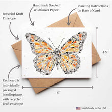 Load image into Gallery viewer, Monarch Butterfly Plantable Greeting Card
