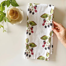 Load image into Gallery viewer, Blackberry cotton flour sack tea towel
