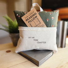 Load image into Gallery viewer, Just One More Chapter, Reading Pillow, tiny mushroom print
