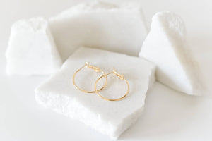 18k gold plated hoops -earrings- hypoallergenic