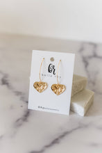 Load image into Gallery viewer, The June heart gold plated earrings
