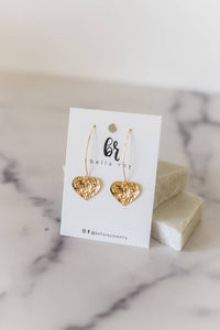 The June heart gold plated earrings