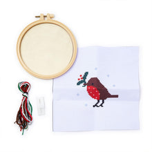 Load image into Gallery viewer, Holiday Cross Stitch Embroidery Craft Kit
