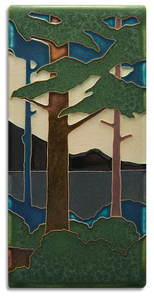 Pine Landscape Vertical Art Tile- 4x8 Summer