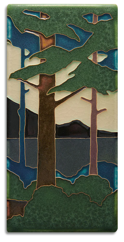Pine Landscape Vertical Art Tile- 4x8 Summer