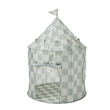 Load image into Gallery viewer, Kids Play Tent Castle with Recycled Fabric - Prints: Checkerboard Green
