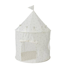 Load image into Gallery viewer, Kids Play Tent Castle with Recycled Fabric - Prints: Blueberry Ivory
