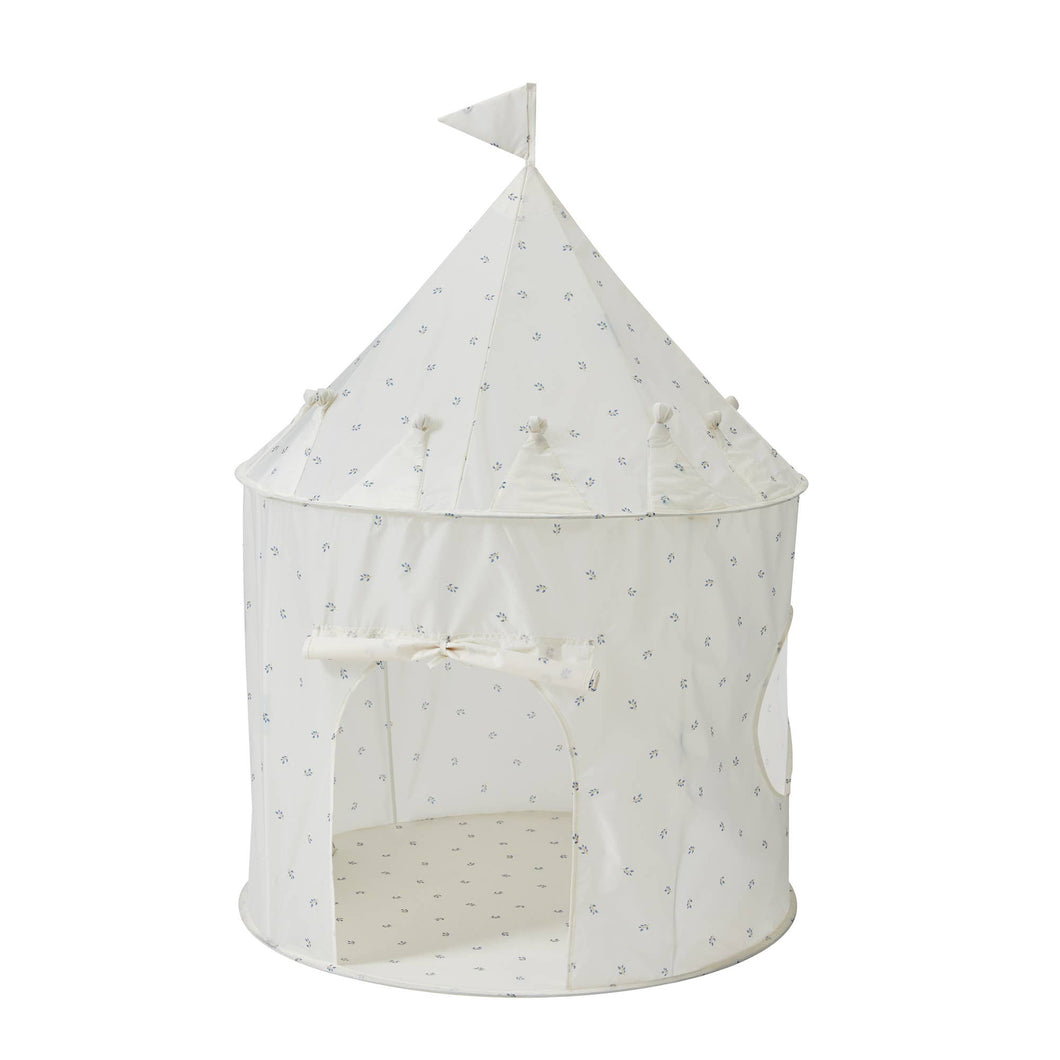 Kids Play Tent Castle with Recycled Fabric - Prints: Blueberry Ivory