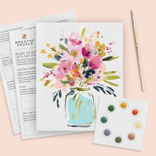 Load image into Gallery viewer, All-In-One Beginner Watercolor Paint Set - Jar of Flowers

