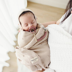 100% Organic Cotton Luxury Organic Blanket + Bonnet Hat Set: Purple