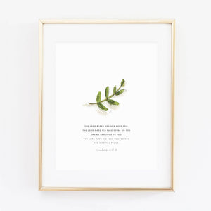 Numbers 6:24-26 branch scripture print