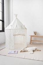 Load image into Gallery viewer, Kids Play Tent Castle with Recycled Fabric - Prints: Gingham Beige
