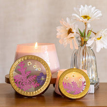 Load image into Gallery viewer, Accent Watercolor Pressed Floral Candle - Blackberry Coconut
