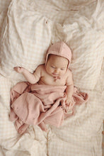 Load image into Gallery viewer, 100% Organic Cotton Luxury Organic Blanket + Bonnet Hat Set: Purple
