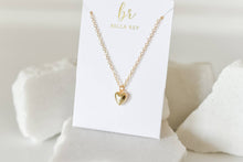 Load image into Gallery viewer, Blakely dainty bubble heart necklace 18k gold plated 
