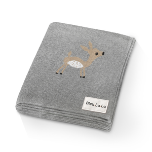 100% Luxury Cotton Swaddle Receiving Baby Blanket - Deer: Sage