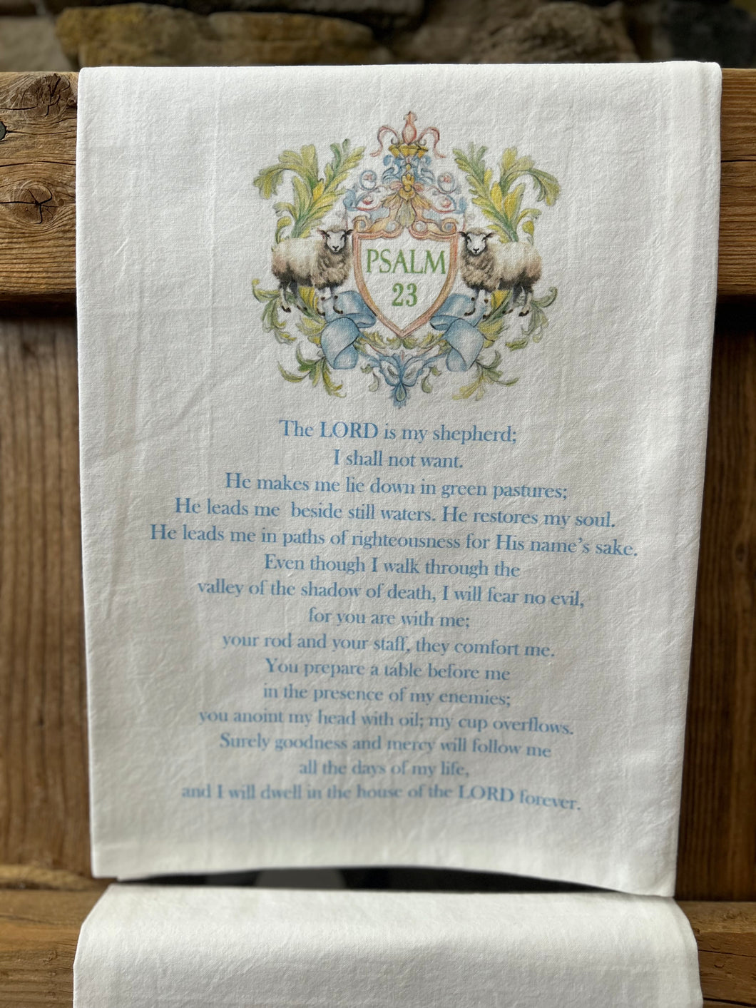 Psalm 23 tea towel