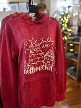 Load image into Gallery viewer, Jolly &amp; Caffeinated Cozy Holiday Hoodie
