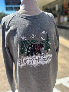 SALE- Happy Holidays Winter Bear Crewneck