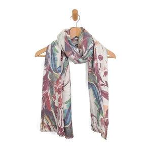 Multi Autumnal Lilies Floral Scarf