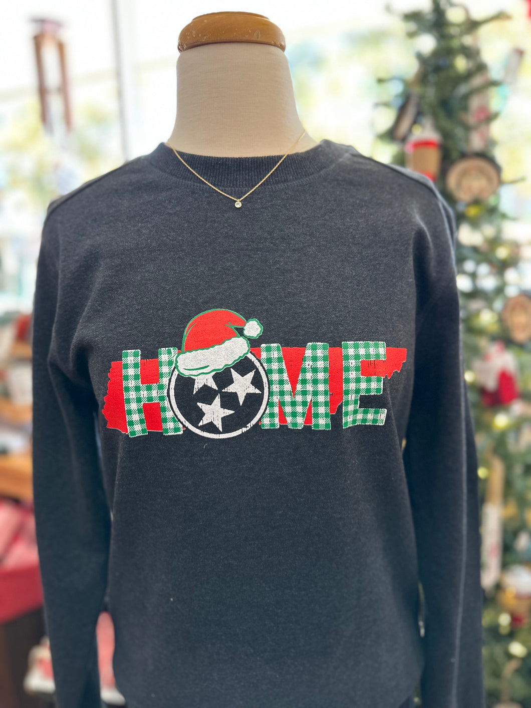 SALE- Santa Hat Tennessee HOME Crewneck Sweatshirt