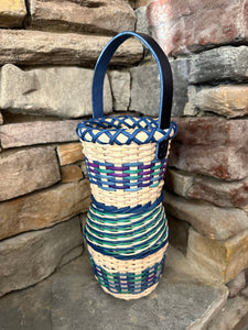 Multi-colored tall wine basket