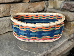 Oblong Multi-Colored Basket