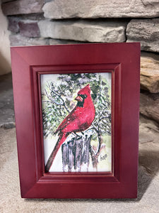 Snowy Cardinal "4x6" Framed Print
