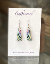 Load image into Gallery viewer, Tiny Triangle Featherwood Earrings
