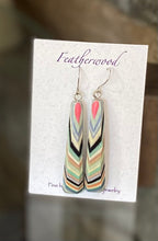 Load image into Gallery viewer, Long Triangle Featherwood Earrings
