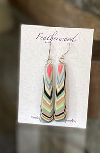 Long Triangle Featherwood Earrings