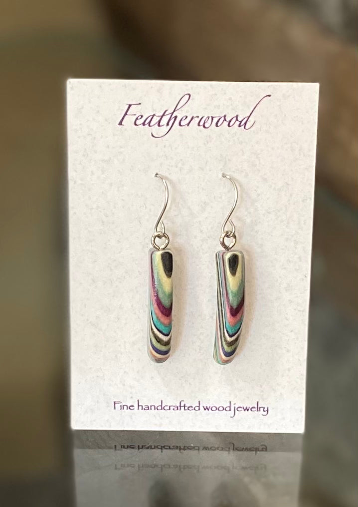 Skinny Mini Featherwood Earrings