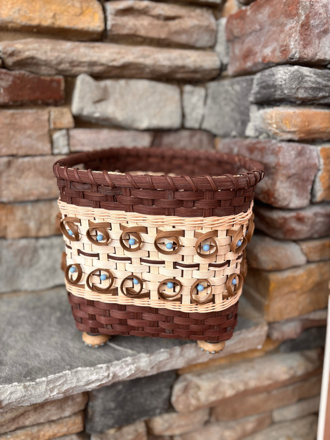 Ornate Footed Square Basket