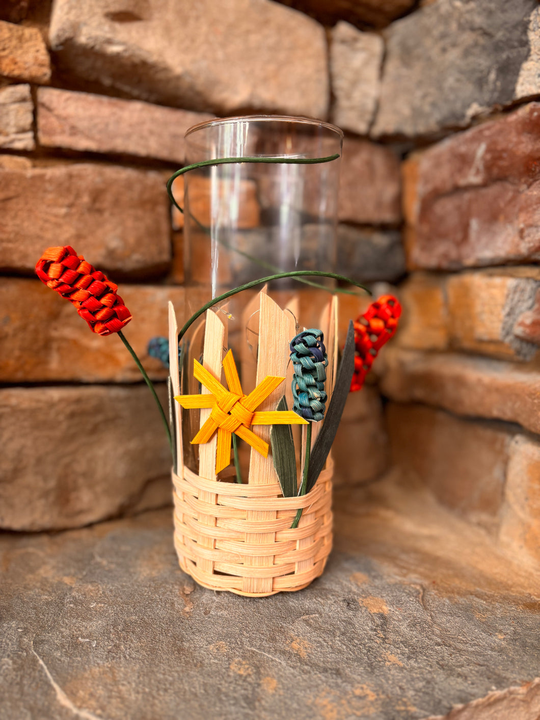 Sprouting Beauty Woven Basket Vase