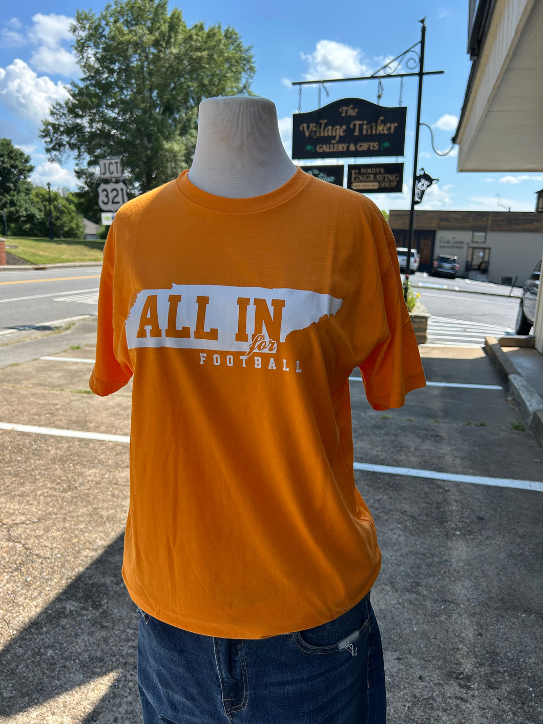 Orange All in for Football Tee
