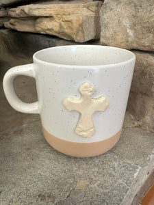 Cross Mug: Cabin Style (10 oz): White