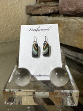 Load image into Gallery viewer, Tiny Rectangle Featherwood Earrings
