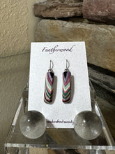 Load image into Gallery viewer, Long Rectangle Featherwood Earrings

