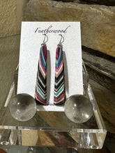 Load image into Gallery viewer, Long Triangle Featherwood Earrings
