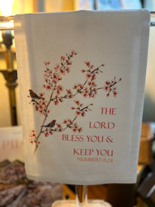 The Lord bless you & keep you- tea towel