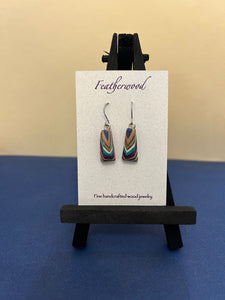 Tiny Triangle Featherwood Earrings